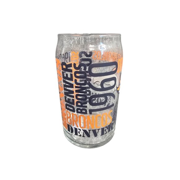 Denver Broncos 1960 NFL Team Logo Glass Can Tumbler 16 Oz Officially Licensed - Picture 4 of 5